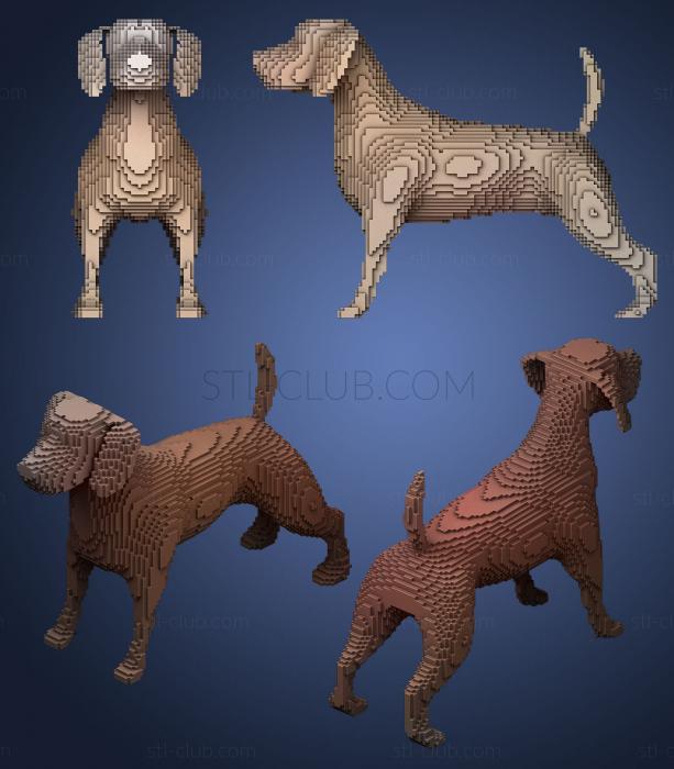 3D model doggy from cubes (STL)